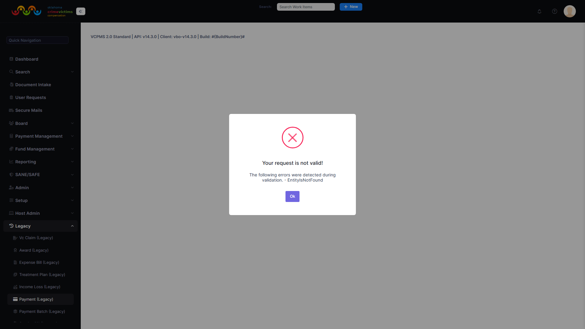 Payment detail view showing remittance information, payment items, and disbursement details